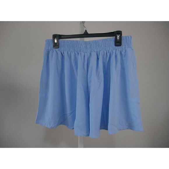 Women's Sky Blue Drawstring Flowy Shorts L - Picture 3 of 8